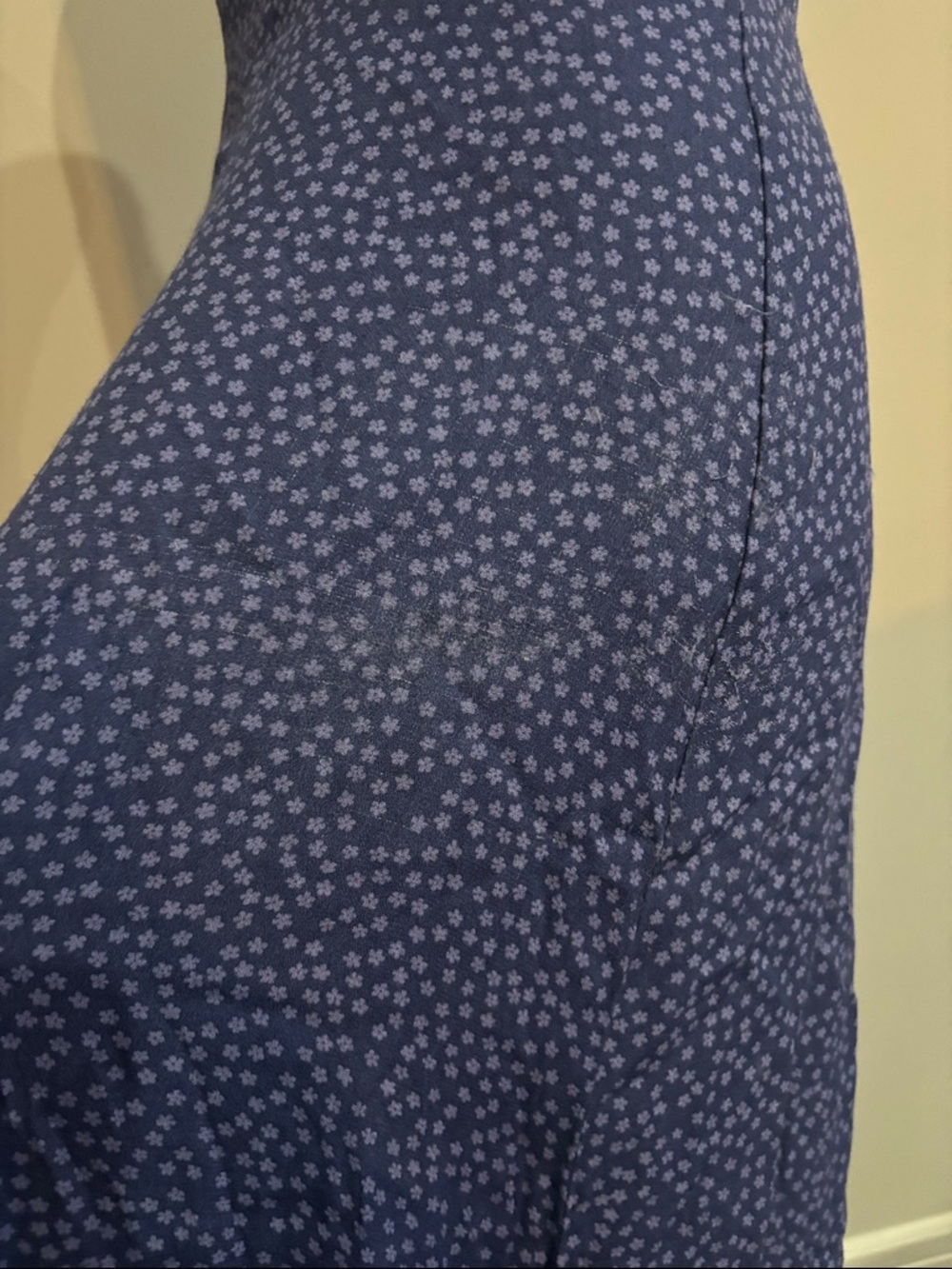 Reformation Persimmon Dress Blue Square-Neck Button-Front Midi Dress - Picture 15 of 16
